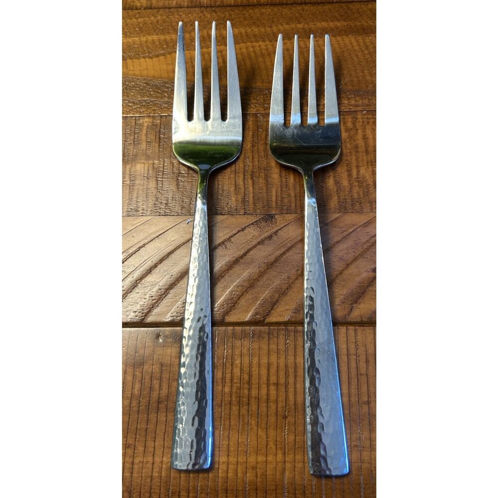 Wallace‎ Continental Hammered Handle Set of 2 Dinner Forks 18/10 Stainless Steel